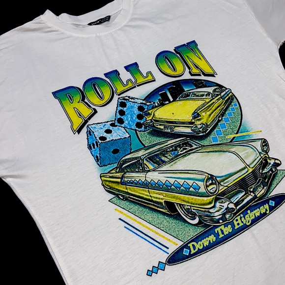 SHEIN “Roll On Down The Highway” T Shirt. Size Large - Picture 7 of 9